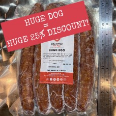 Whole Case of The Huge Dog Long, Thick, Coarsely Ground, Smoked Pork Sausages <br /><span class='product-bracket'>(12 x 5 x 160g)</span>