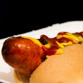 THE BIG DOG ROYALE DE LUXE:  Extra Large, All-natural, Wood-Smoked, Marjoram-flecked, Coarsely Ground Pork Sausages <br /><span class='product-bracket'>(160g avg.)</span>